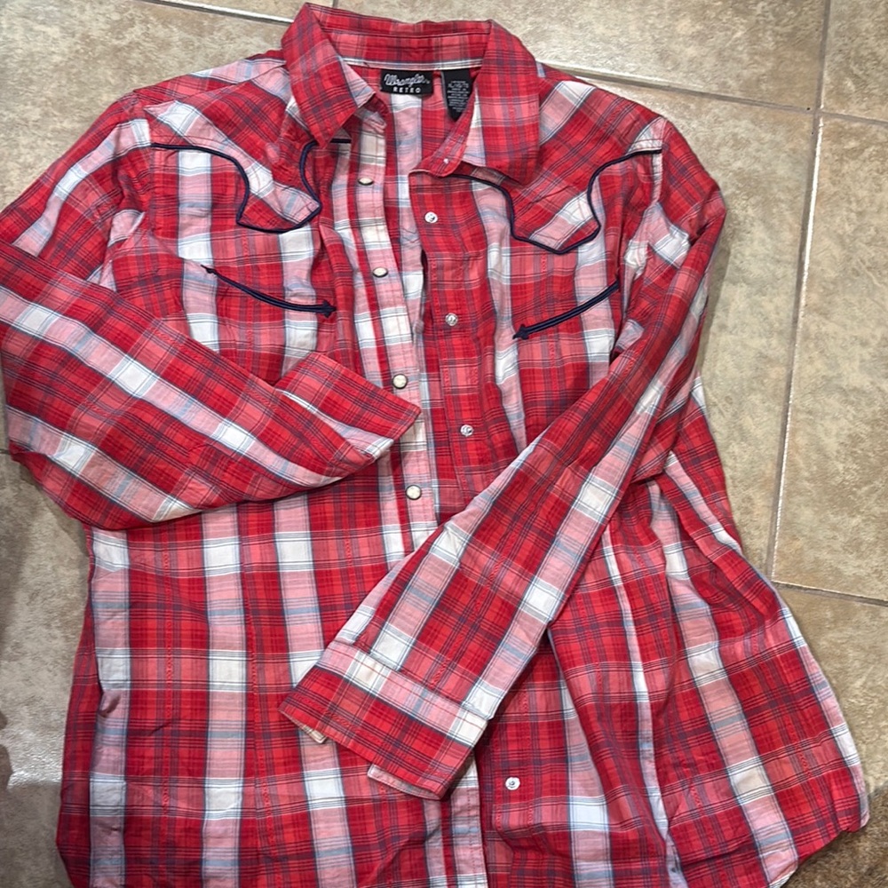 Wrangler Red Plaid Western Shirt